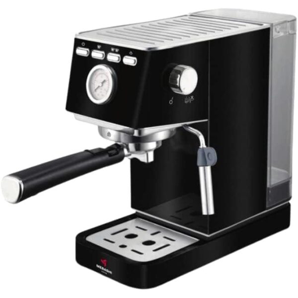 PW- Mebashi Espresso Coffee Machine, 1.8L, 19Bar Pressure, Touch Screen Panel, 360 Degree Rotatable Steam Nozzle - ECM2023 (BLACK)