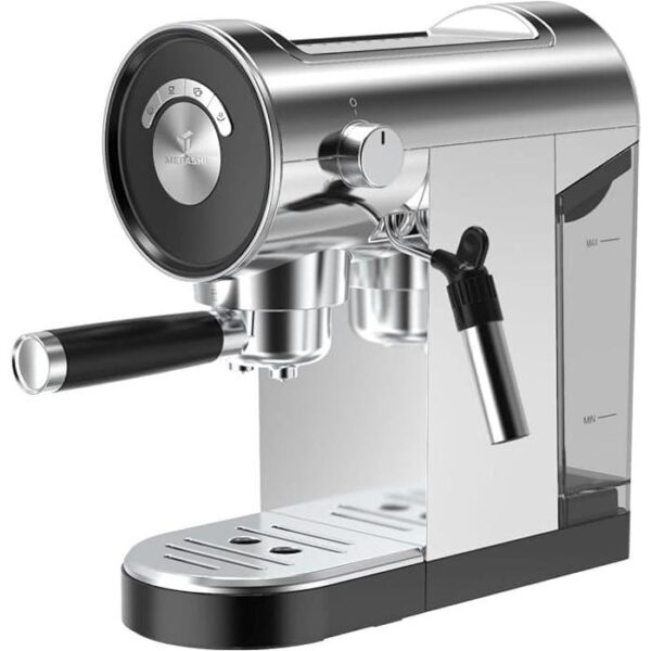PW- Mebashi Espresso Machine, With Italian Pump, 0.9L Capacity, 20 Bar Pressure (Silver) - Image 4