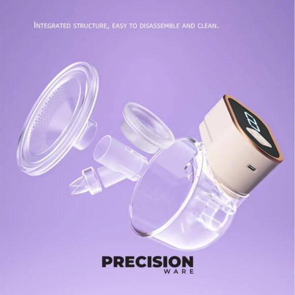 PrecisionWare PW02 - Set of 2 - Portable Hands free Electric Breast Pump With 9-level Suction, 210ml Cup & Charging Cable - PINK - Image 5