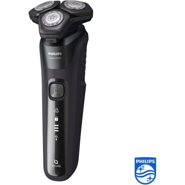 PHILIPS Shaver Series 5000 with Advanced SkinIQ, Wet & Dry Men's Electric Shaver with Integrated Pop-up Trimmer, 60 mins Run Time - S5588/30, Deep Black, [comes with UK Plug] - Image 7