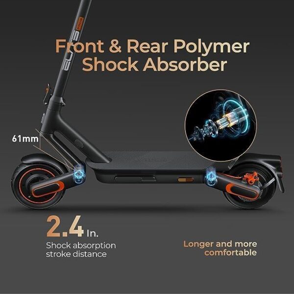 Yadea ElitePrime Electric Kick Scooter Power by 1500W Motor Up to 65 KM Range and 30 KM 10 inch Tires Triple Brakes and Suspension 30% Hill Grade Electric Scooter for Adults - Image 4