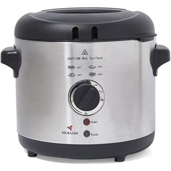 Mebashi ME-DF8001SCB Deep Fryer 1000W, Silver & Black