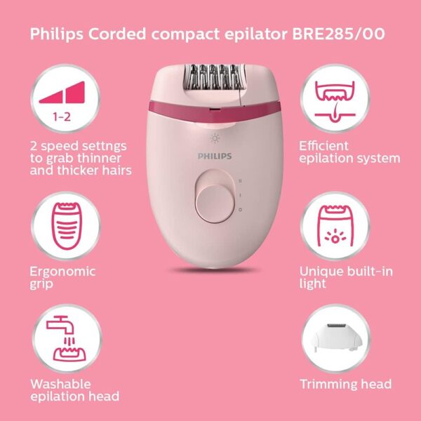 PHILIPS BRE285/00 compact epilator With opti-light For legs, Arms & Underarms - Corded - Image 3