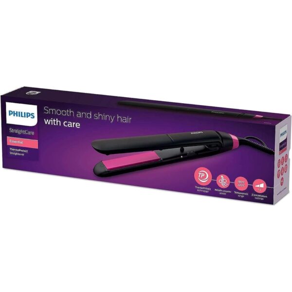 Philips StraightCare Essential ThermoProtect straightener. 2 temperature settings. Temperature range up to 220°C. 3 pin, BHS375/03 - Image 6