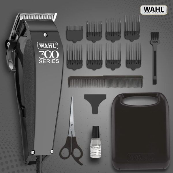 Wahl Home Pro 300 Series Hair Cutting Kit, Corded Hair Clipper Kit For Mens Grooming, 8 Comb Attachments, Self Sharpening Precision Blades With Taper Lever, 09247-1327 - Image 4