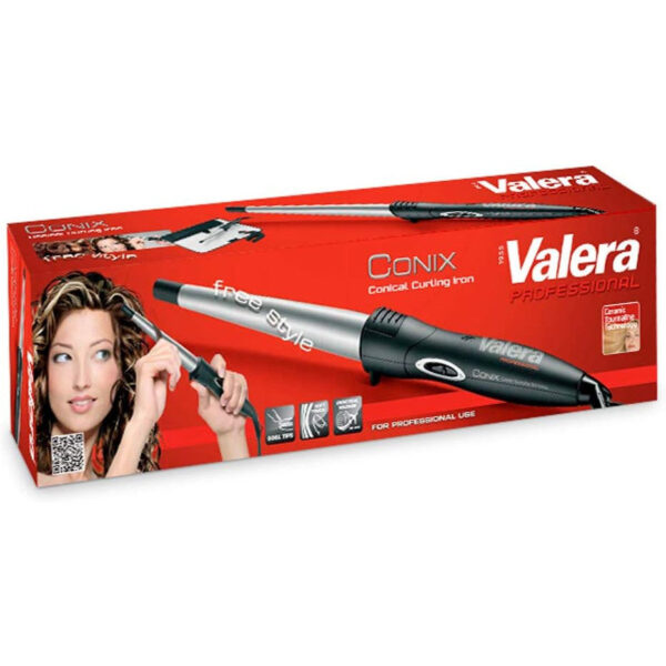 Valera 641.02,Valera - Conical Curling Iron 641.02, Tourmaline Technology. Universal Voltage., Black / Silver,, One Size