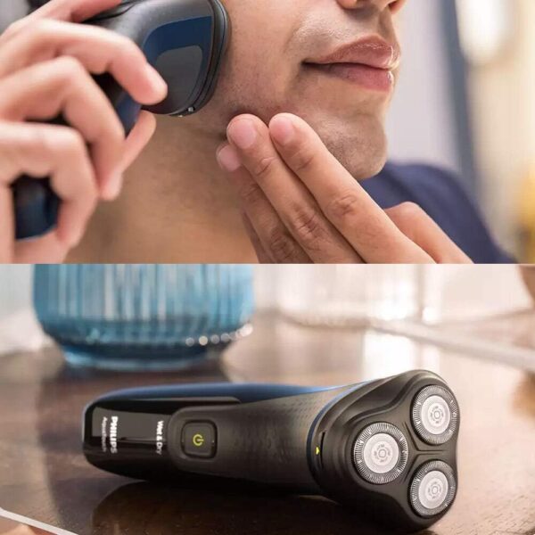 PHILIPS Shaver 1300, Series 1000 Wet & Dry Cordless Electric Shaver with Pop-Up Trimmer and ComfortCut Blades, 1hr Full Charge, Adriatic Blue, S1323/41
