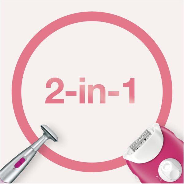 Braun Silk Epil 3 3-420 Epilator Raspberry Pink - Corded With 2 Extras - Including A Bikini Trimmer - Image 3