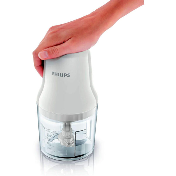Philips Chopper Daily Collection - 450W, 0.7L Plastic Bowl, 2 Blades, White - HR1393/01 - Image 6