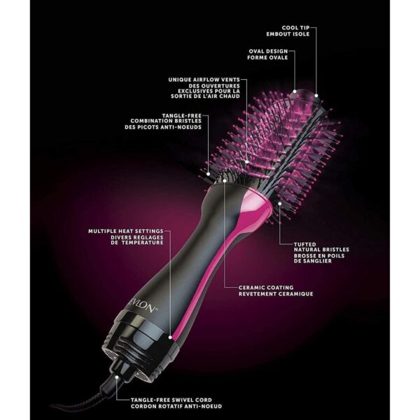 REVLON 2-in-1 Pro Collection Salon One Step Hair Dryer and Volumiser, Black, 1 Count (Pack of 1) - Image 4