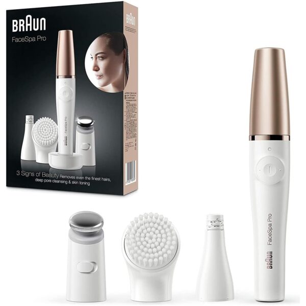 Braun Facespa Pro 911 Facial Epilator Whitebronze With 3 Extras
