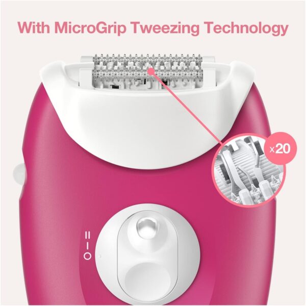 Braun Silk Epil 3 3-420 Epilator Raspberry Pink - Corded With 2 Extras - Including A Bikini Trimmer - Image 6