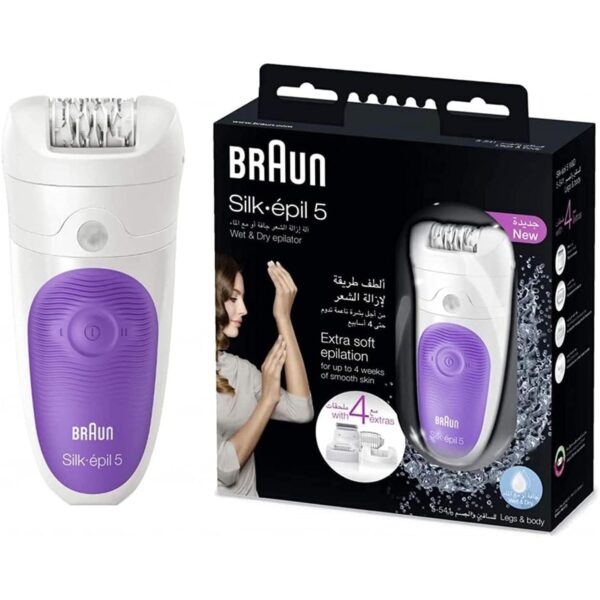 Braun Silk-Epil 5 5-541 Wet & Dry Epilator With 4 Extras