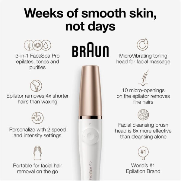 Braun Face Epilator Facespa Pro 911, Facial Hair Removal for Women, - Image 5