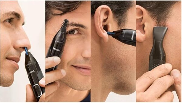 Philips Series NT5650/16 5000 Battery-Operated Nose, Ear and Eyebrow Trimmer, Black (Pack of 1) - Image 4