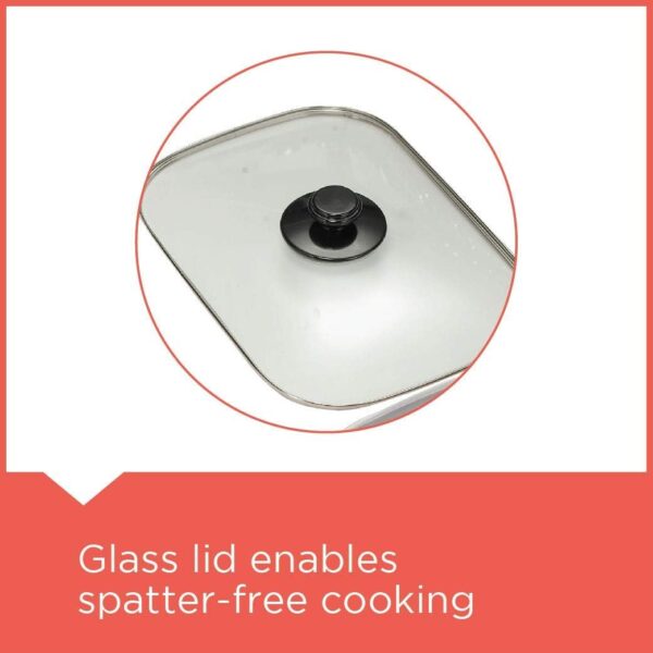 Black+Decker Open Flat Grill with Glass Lid 2200W, Black, Lgm70-B5 - Image 6