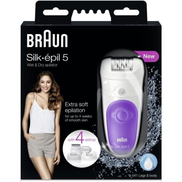 Braun Silk-epil 5 5-541 Wet & Dry Epilator With 4 Extras - Image 2