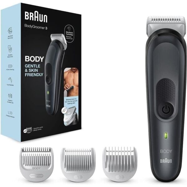 Braun Body Groomer 3 for Men from Gillette, BG3340, Manscaping Tool,