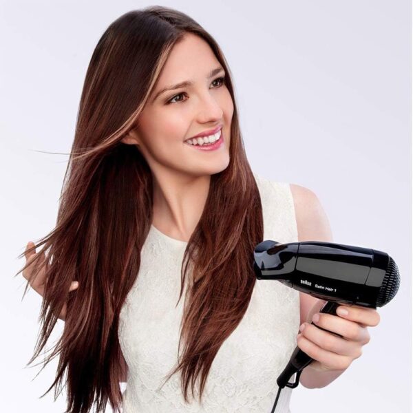 Braun Satin Hair Styler 1 Hd130 Style&Go Travel Dryer, Black - Image 2