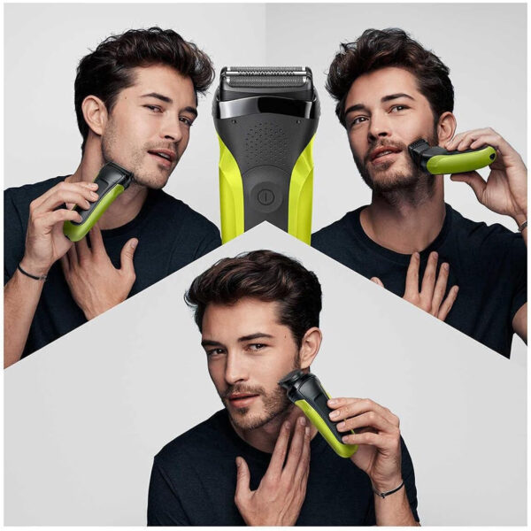 Braun Shaver 300BT Green Series Rotation Electric Shaver Trimmer, Black - Image 4