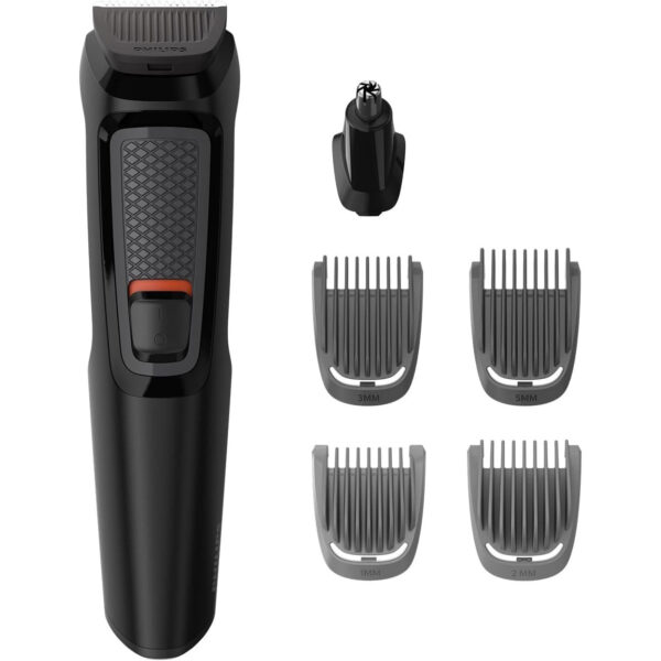 Philips Multigroom Series 3000 for Face, 6-in-1 Grooming Kit for beard, moustache, nose & ear hair, cordless, 60 min runtime, 16h full charging time, MG3710/33,Black - Image 2
