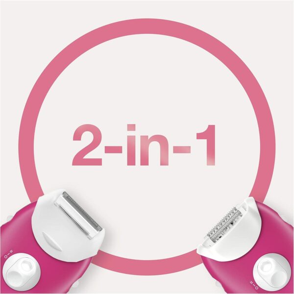 Braun Silk Epil 3 410 Epilator With 2 Extras, Raspberry Pink / White - Image 4