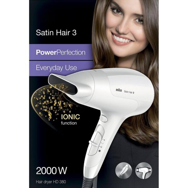 Braun Satin Hair 3 Hd380 Hair Dryer With Ionic Function