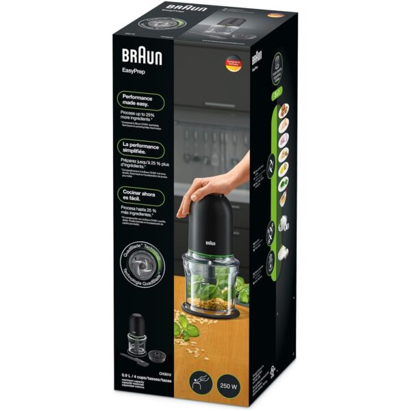 Braun Chopper, Quadblade 2 Speeds 500 Watts MultiPractic, 500ml  Chopper, CH 3013 BK - - Image 2