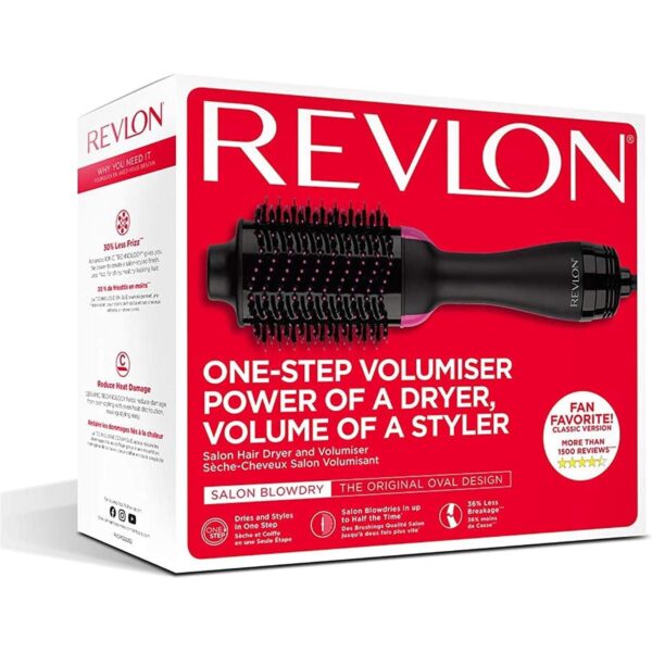 REVLON 2-in-1 Pro Collection Salon One Step Hair Dryer and Volumiser, Black, 1 Count (Pack of 1)
