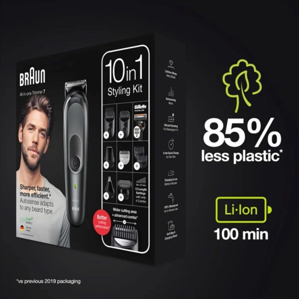 Braun MGK 7331 All-in-one Trimmer, 10-in-1 Multi Grooming Kit,