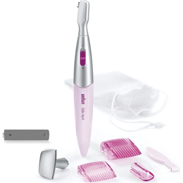 Braun Silk-épil Bikini Trimmer Electric Shaver, Styler, and Hair Removal Tool for Women, FG1100, pink and gray