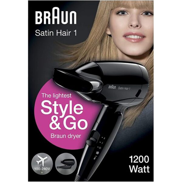 BRAUN HD-130 Travel Satin Hair Dryer – Compact, Lightweight, 1200W - Image 2