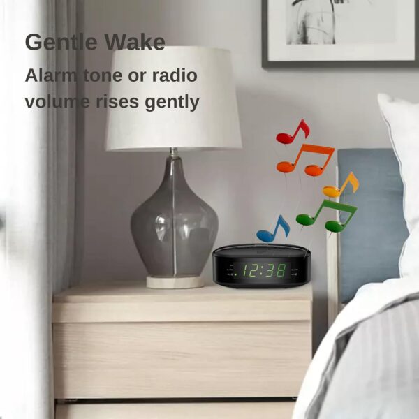 PHILIPS Radio Alarm Clocks for Bedrooms, LED Display, Easy Snooze, Sleep Timer, Alarm Clock Radio w/Battery Backup Bedroom Clock (Batteries not Included) - Image 5