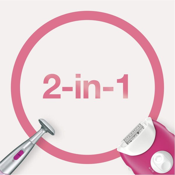 Braun Silk-epil 3 SE 3420-INT VER Epilator Raspberry Pink with 2 Extras - Image 3