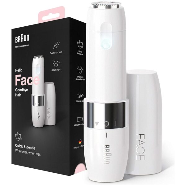 Braun FS1000, Face Mini Hair Remover with Smart Light, White