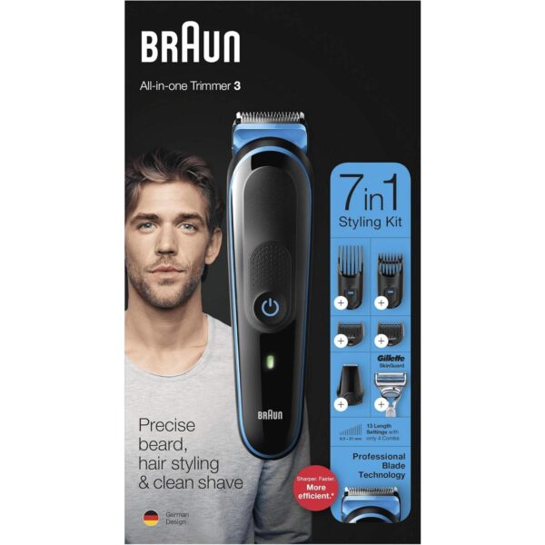 Braun All-in-One Hair Trimmer MGK3242 - 8-in-1 Grooming Kit, Rechargeable,