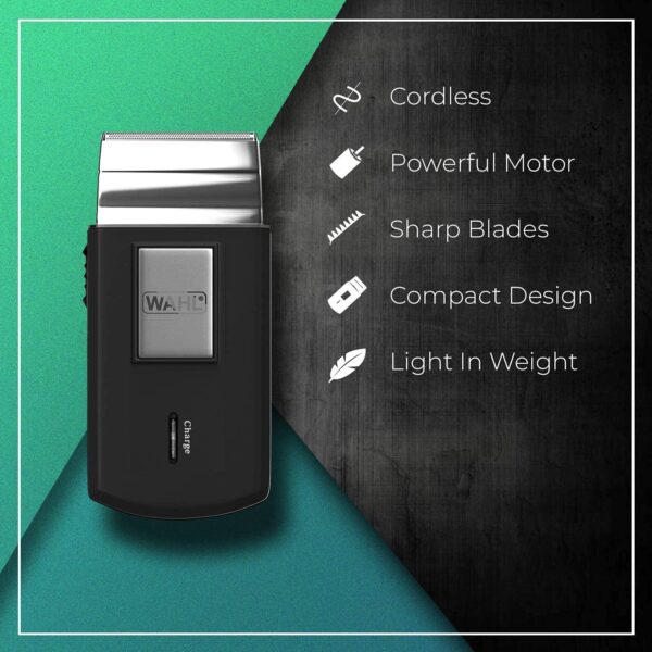 WAHL Travel Shaver, Wet & Dry Shave, 45 Minutes Cordless Runtime, Travel Friendly, 3615-1027 - Image 5