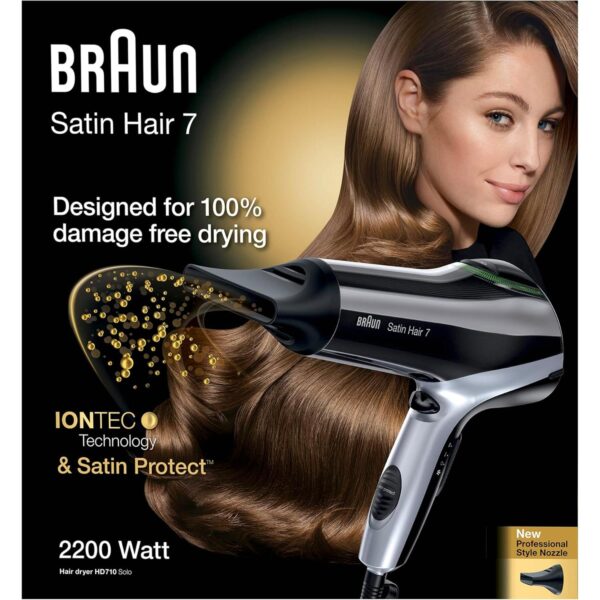Braun Satin Hair 7 HD 710 Dryer with IonTec and Protect Technology, 2200 Watt