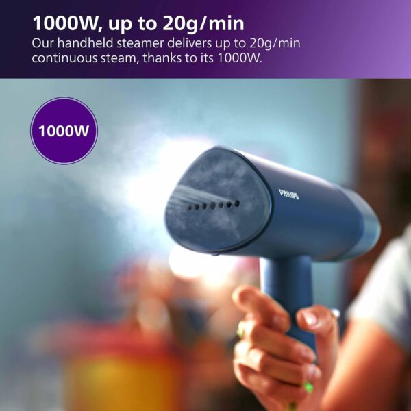 PHILIPS Compact & Foldable Handheld Garment Steamer STH3000/20 - (Reno Blue), Small - Image 5
