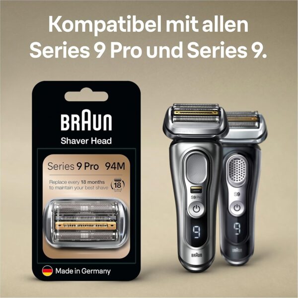 Braun Electric Shaver Head Replacement Part 94M Silver,