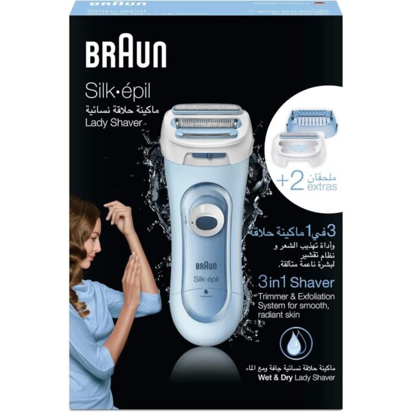 Braun Silk-epil Lady Shaver 5-160 Blue, 3-in-1 Wet & Dry Electric Shaver - Image 6
