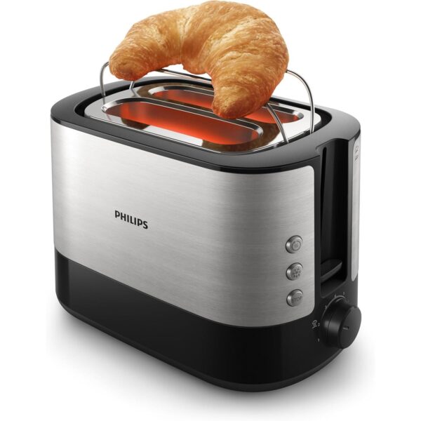 Philips Viva Collection Toaster - Wide 2 Slots, Built in Bun Warmer, Auto-off, 7 Toasting Levels - HD2637/91 - Image 3