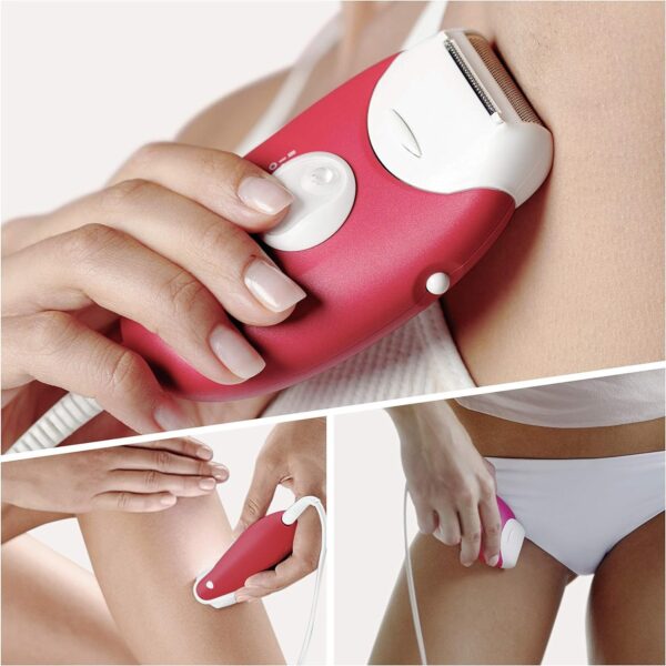 Braun Silk Epil 3 410 Epilator With 2 Extras, Raspberry Pink / White - Image 5