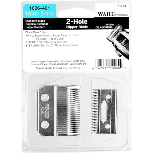 Wahl 2-Hole Taper Clipper Blade Set, 1-3 mm Cutting Length, 0.15 kg - Image 2