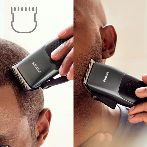 Philips Series 3000 Head and Face Hair Clipper with Stainless Steel Blades – HC3100/13 Black - Image 4