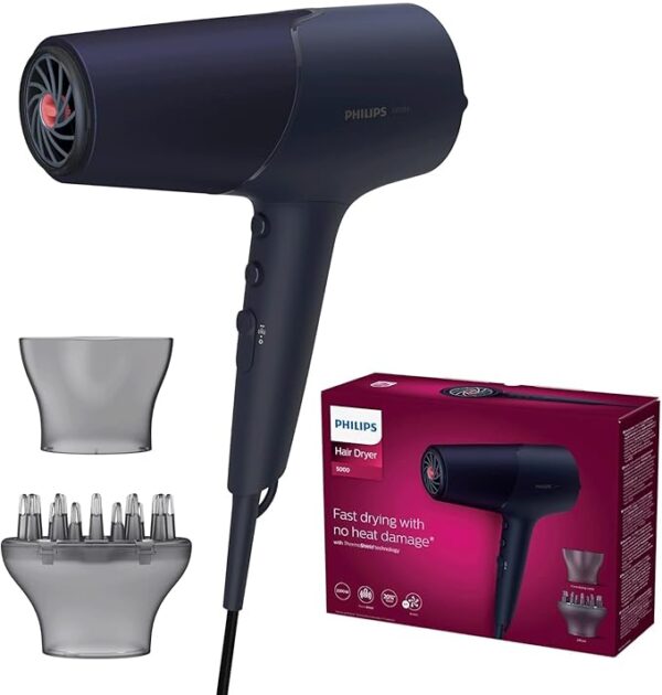 Philips 5000 Series Hair Dryer with ThermoShield Technology, 3 Heat and 2 Speed Levels, 2300 W Drying Power, BHD510/00 - Image 4