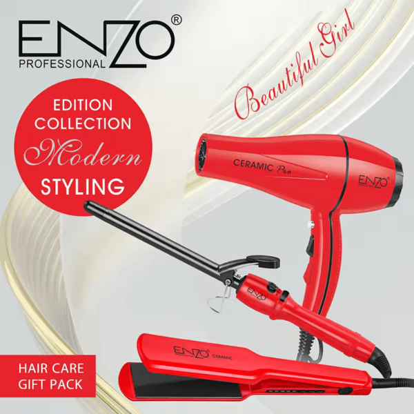 ENZO EN-6309 3-in-1 Hair Dryer, Straightener, Curler Combo Pack - Intl Version - Image 3
