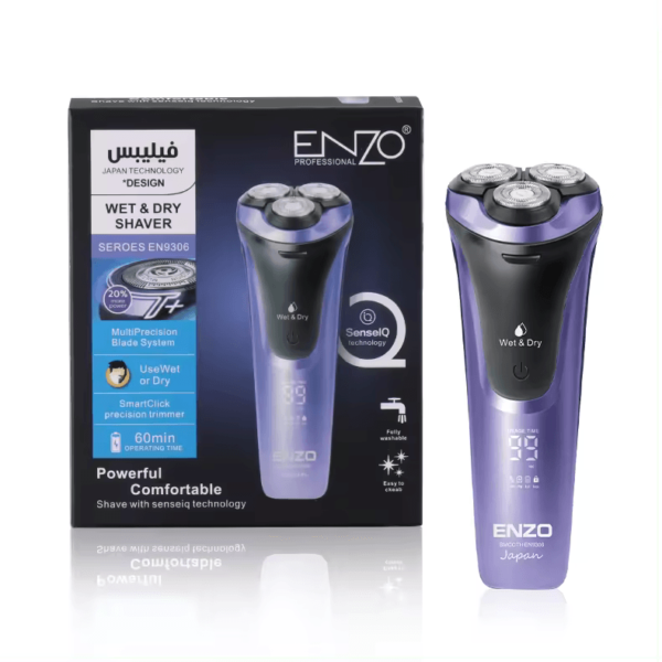 ENZO EN-9306 Rechargeable Triple Blades Shaving Razor for Men-Intl Version - Image 2