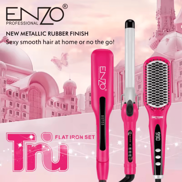 ENZO EN-3955W 3-in-1 Platinum Collection Hair Styling kit Combo Pack -Intl Version - Image 6