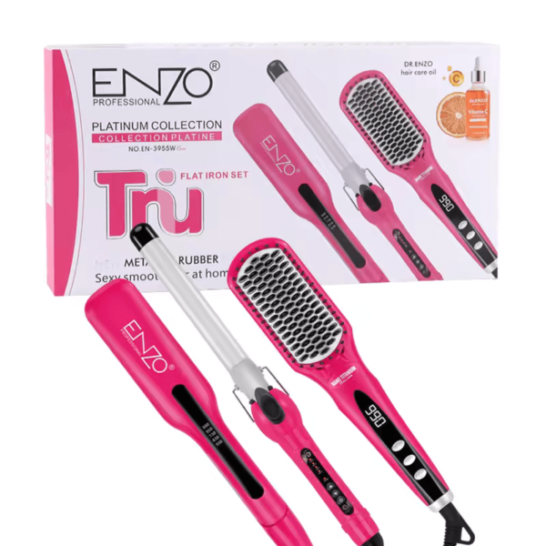 ENZO EN-3955W 3-in-1 Platinum Collection Hair Styling kit Combo Pack -Intl Version - Image 9